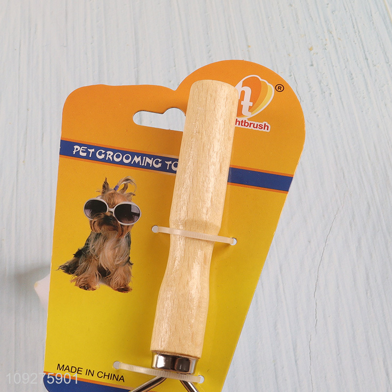 Good sale pet grooming comb pet brush with wooden handle