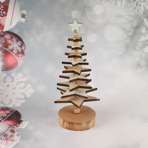 Factory price xmas tree shape wooden christmas ornament decoration