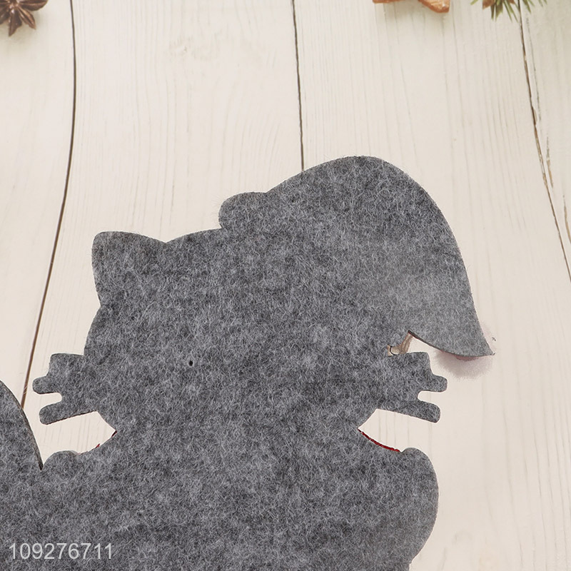 New product cartoon cat wooden christmas ornament decoration