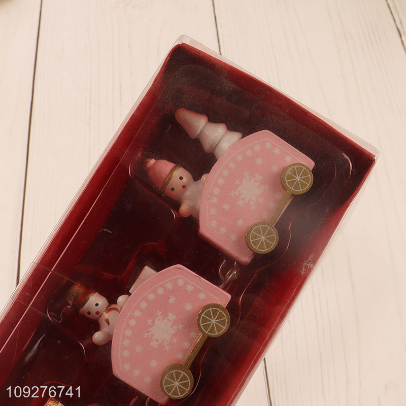 China supplier wooden train christmas ornament decoration