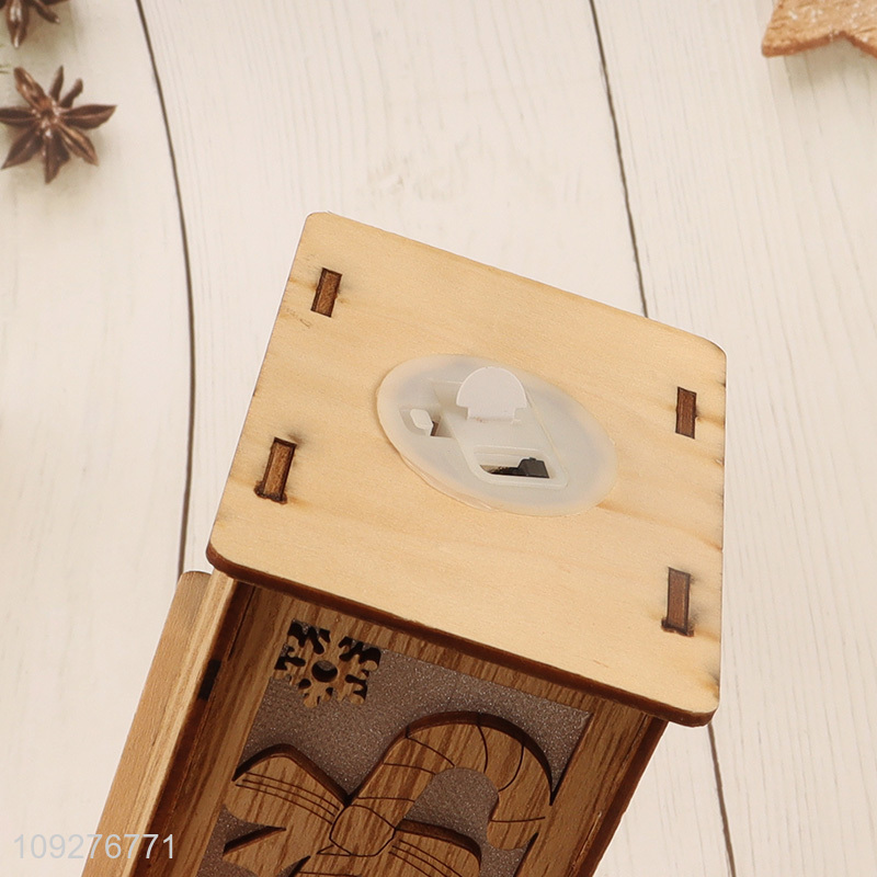 Good price house shape wooden christmas ornament led lights