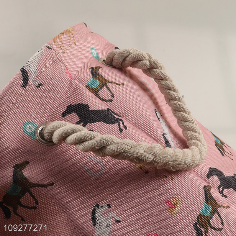 Hot items polyester printed storage basket storage container with handle