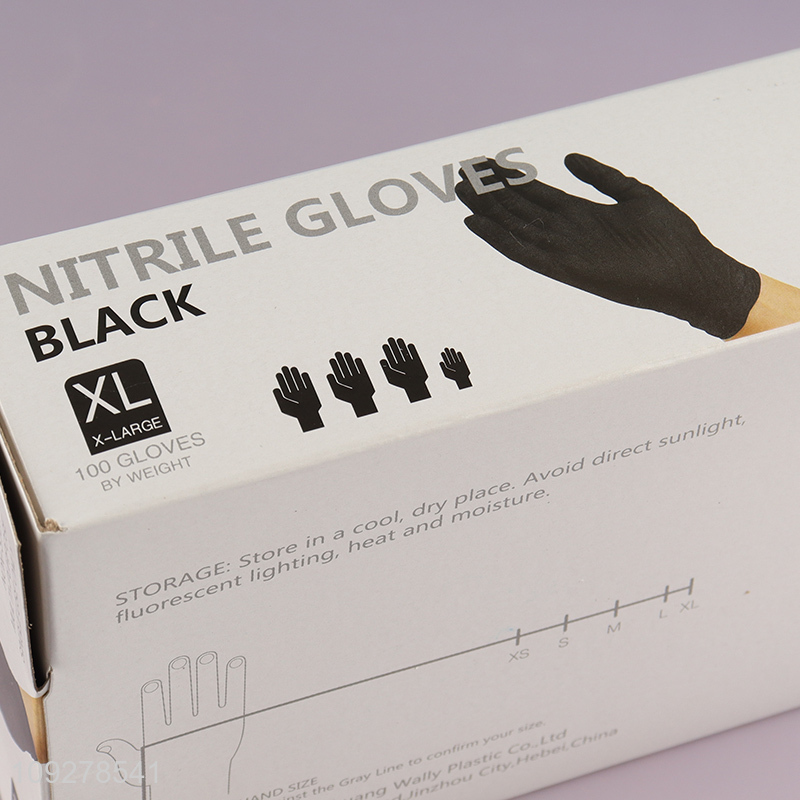 Yiwu market black powder free disposable nitrile gloves for sale