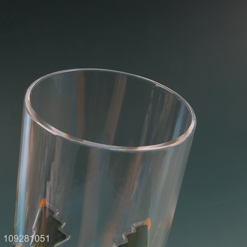 Yiwu market christmas series glass water cup drinking cup