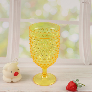 Factory supply unbreakable glass embossed champagne glasses goblet glasses