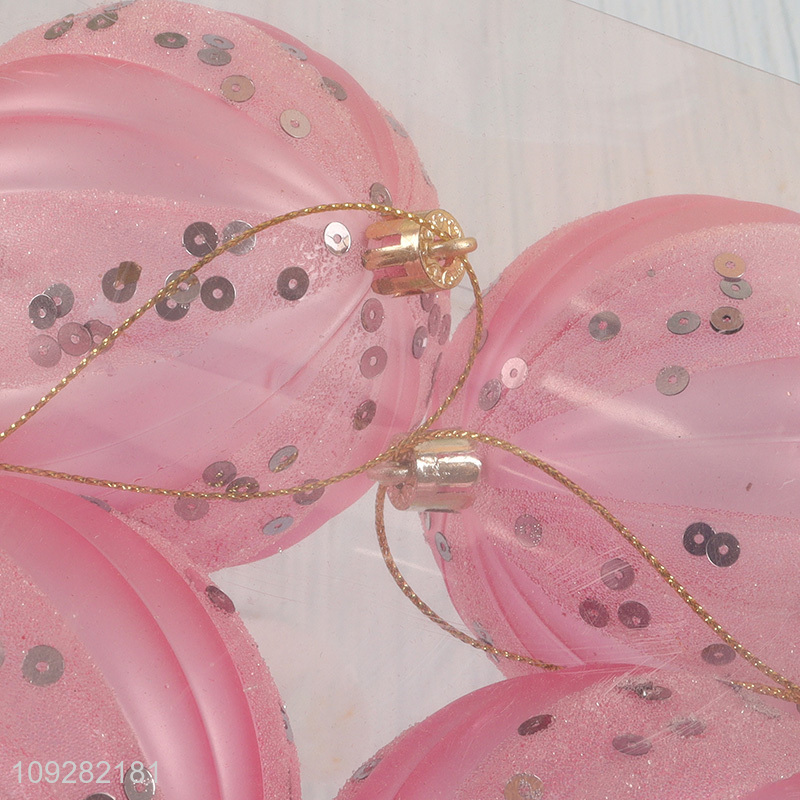 Factory price 4pcs pink christmas decoration christmas ball set