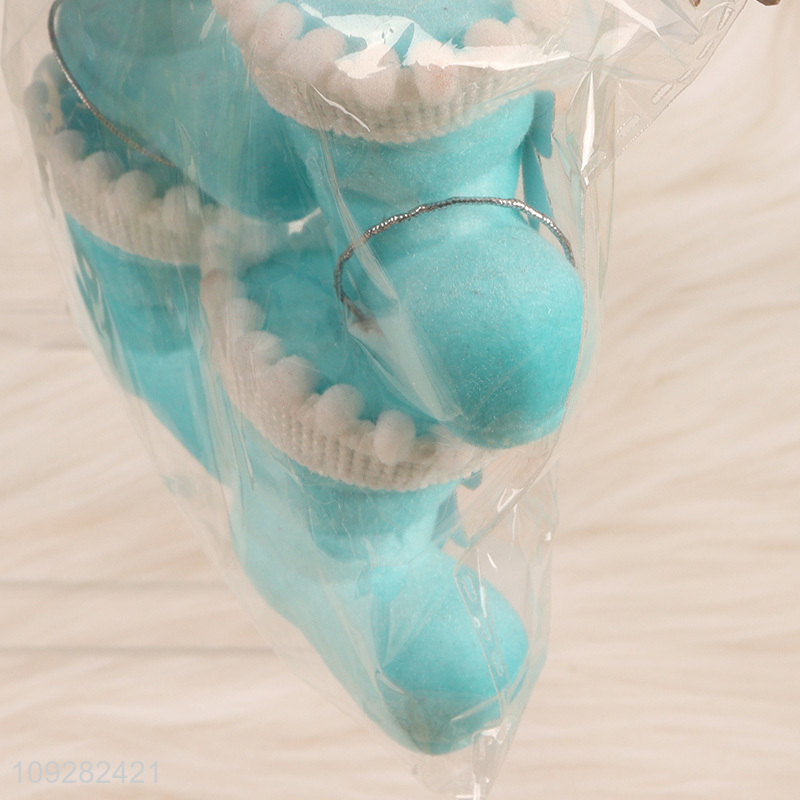 Factory price 4pcs mini christmas boots christmas hanging ornament decoration