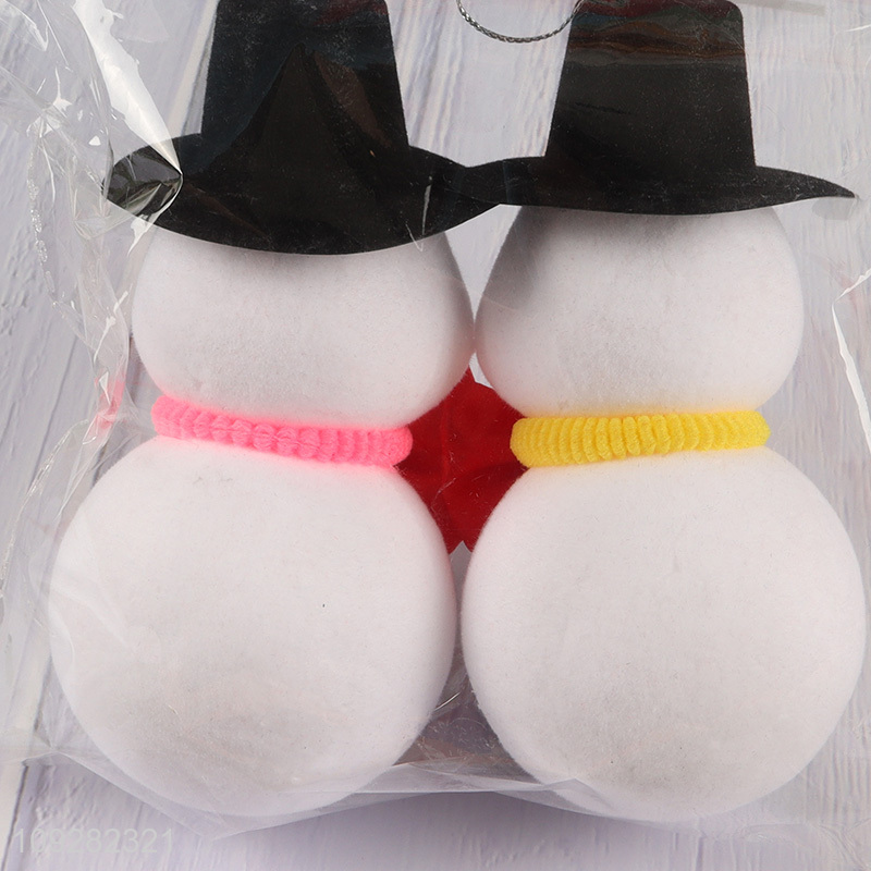 Good sale 2pcs snowman shape christmas hanging ornament decoration