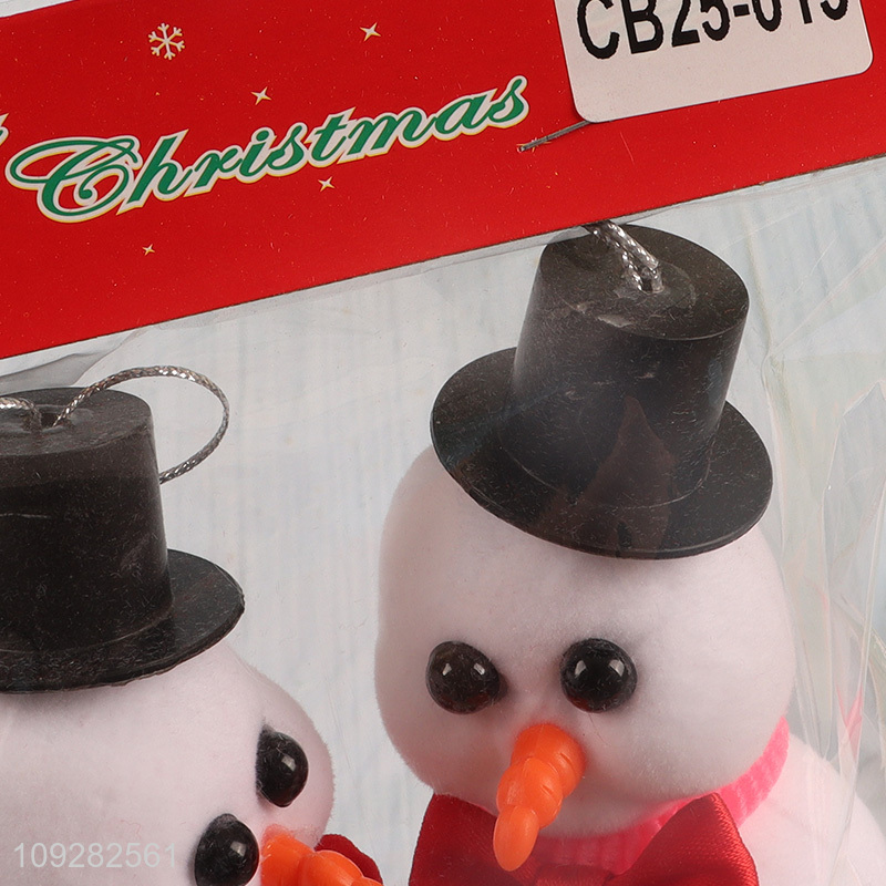 Factory price 2pcs foam snowman christmas hanging ornament decoration