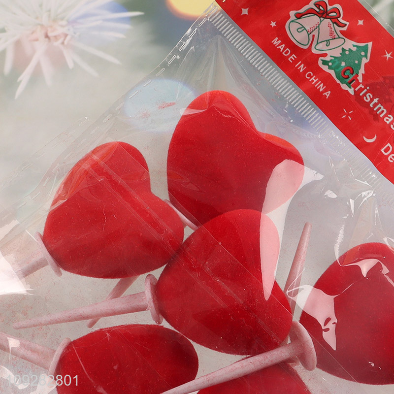 Good selling heart shape christmas decoration christmas cake topper