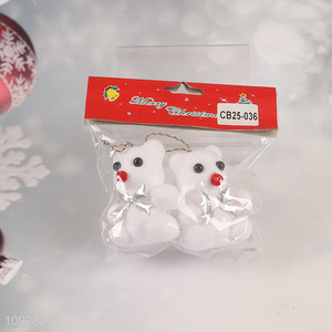 Factory supply 2pcs cartoon bear christmas hanging ornament decoration