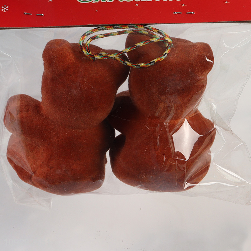 Latest products 2pcs foam bear christmas hanging ornament decoration