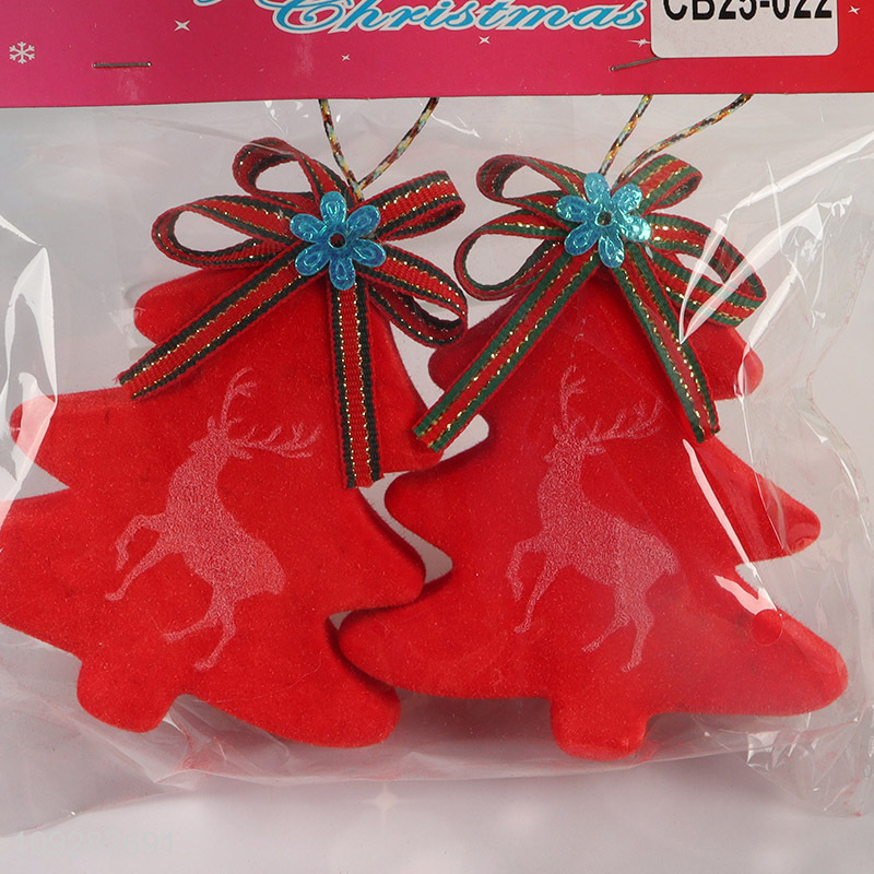 Yiwu market 2pcs mini xmas tree christmas hanging ornament decoration