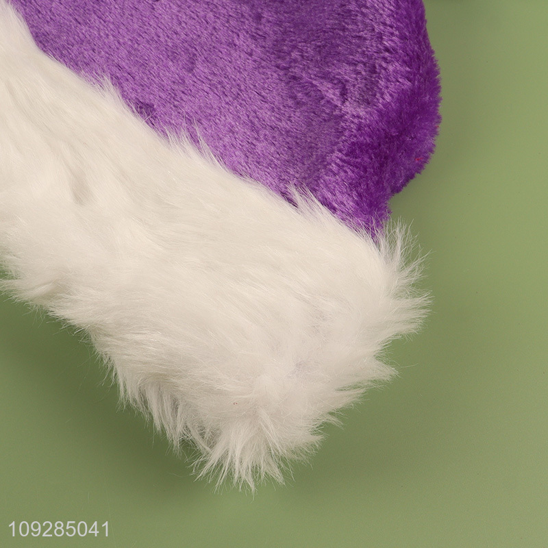 Yiwu market multicolor plush christmas hat Santa hat