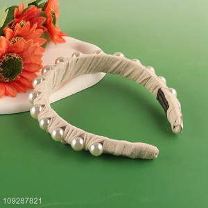 Top products fashion girls hair hoop hair accessories with pearl