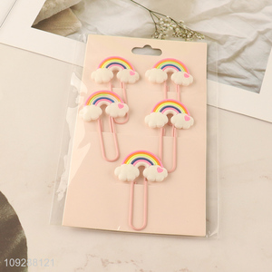 Top quality rainbow series iron paper clips set