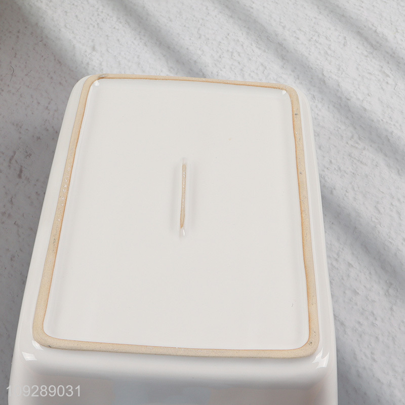 Hot products ceramic rectangle baking pan with handle