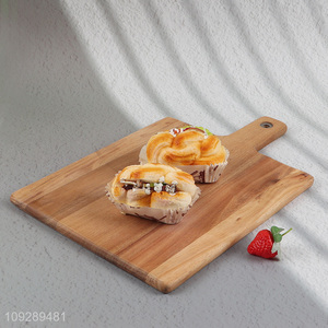 Yiwu market home kitchen bamboo dessert plate  with handle