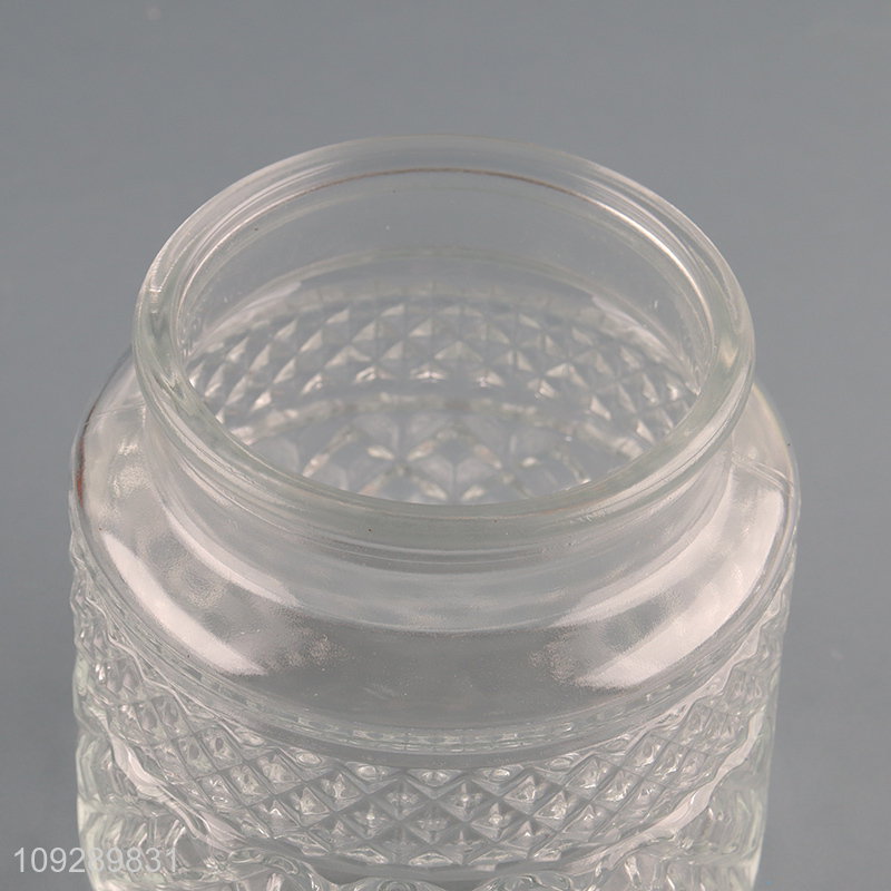New arrival round glass storage jar with bamboo lid