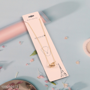 China products golden copper necklace fashion jewelry for women