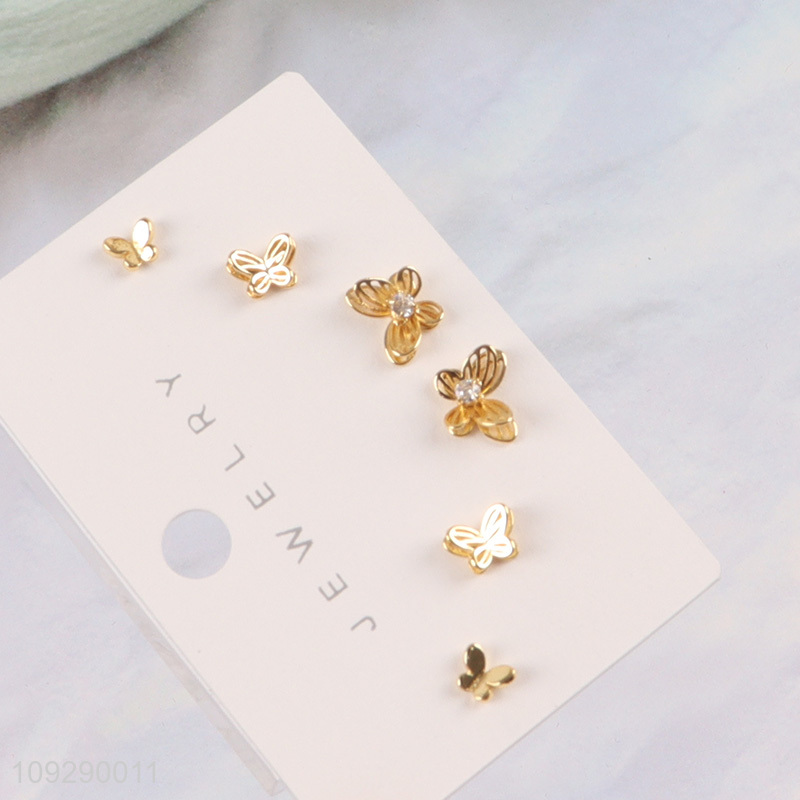 Most popular butterfly series fashion jewelry earrings ear studs set