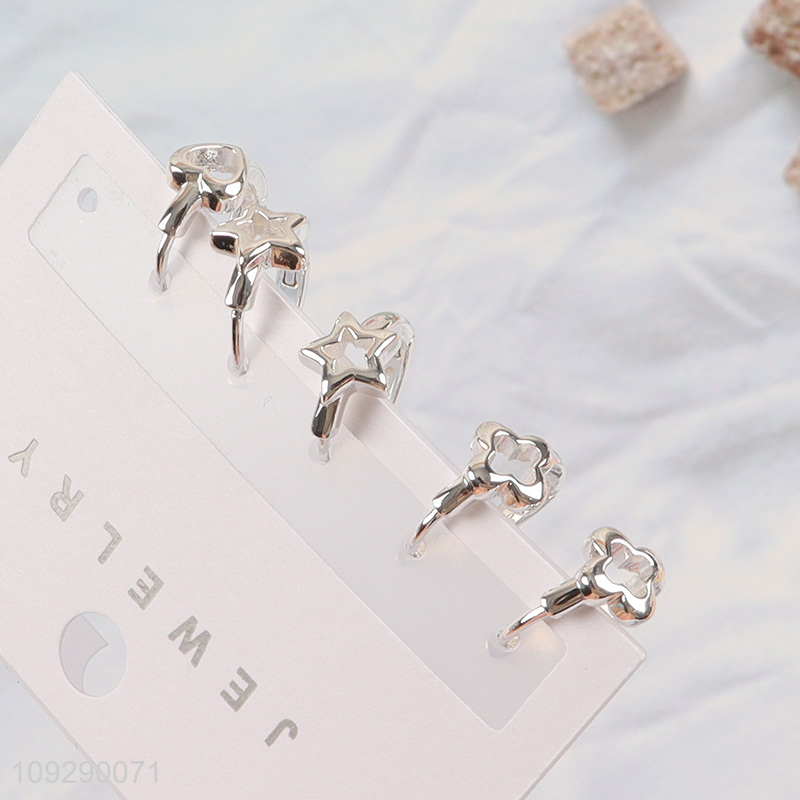 Hot selling silver fashion jewelry earrings ear studs set