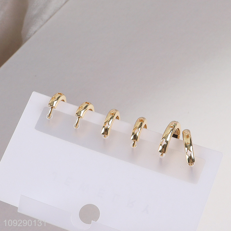 Top selling copper fashion jewelry earrings ear studs set