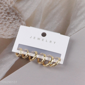 Top selling copper fashion jewelry earrings ear studs set