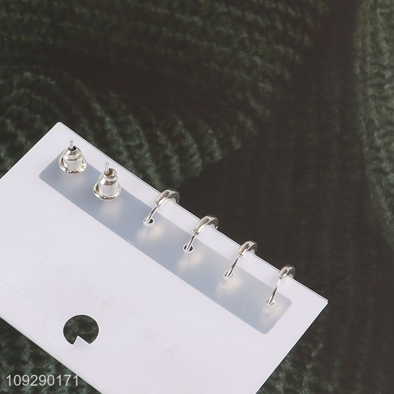 Yiwu market women fashion jewelry earrings ear studs set with pearl