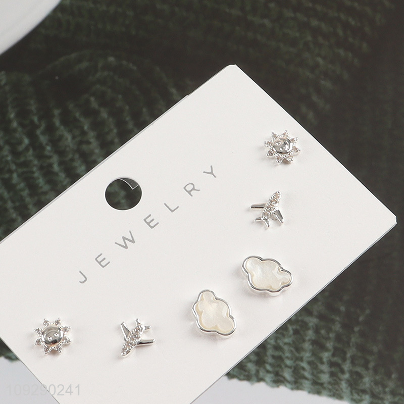 Top sale fashion jewelry earrings ear studs set for women