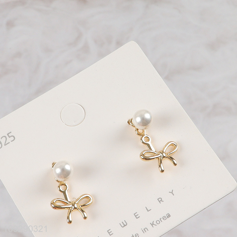 Yiwu market bowknot fashion jewelry earrings ear studs