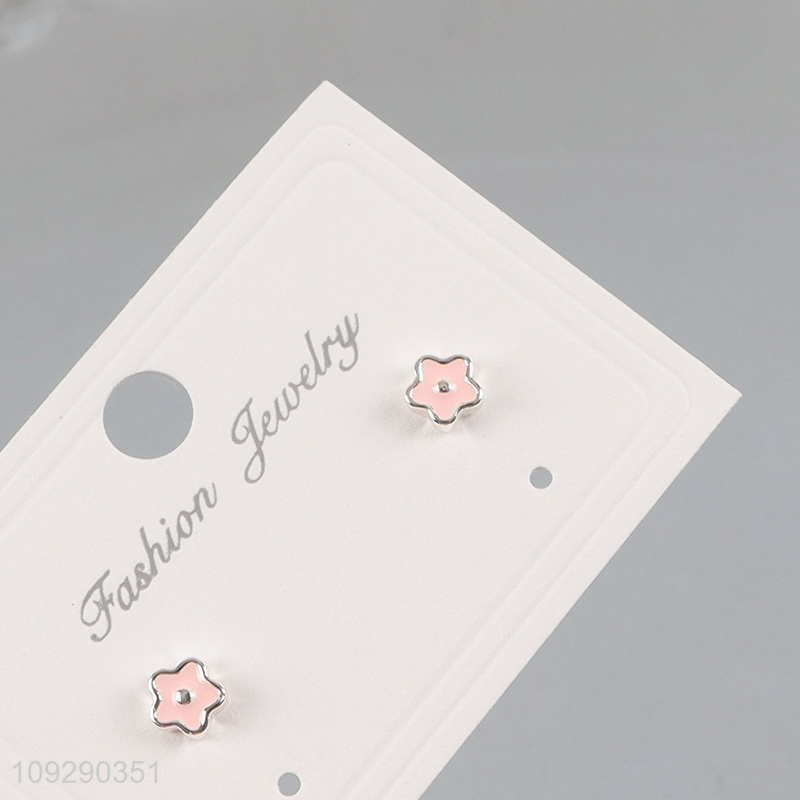 China products pink fashion jewelry earrings ear studs