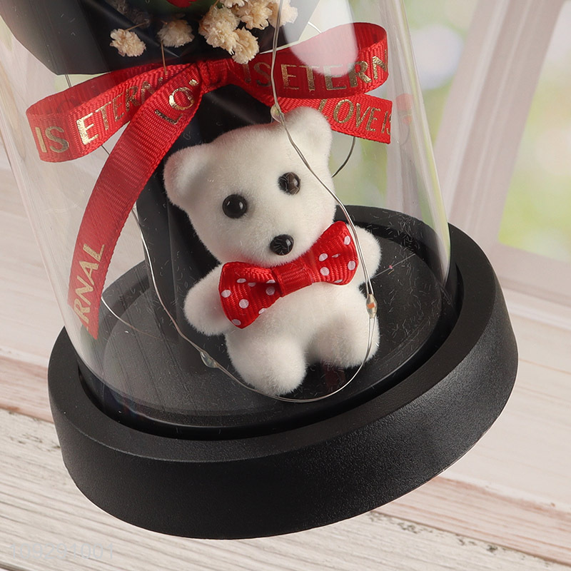 Top products bear flower Valentine's Day gift with lights