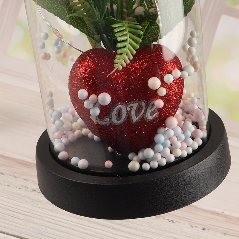 Yiwu market rose flower tabletop ornament for Valentine's Day gift