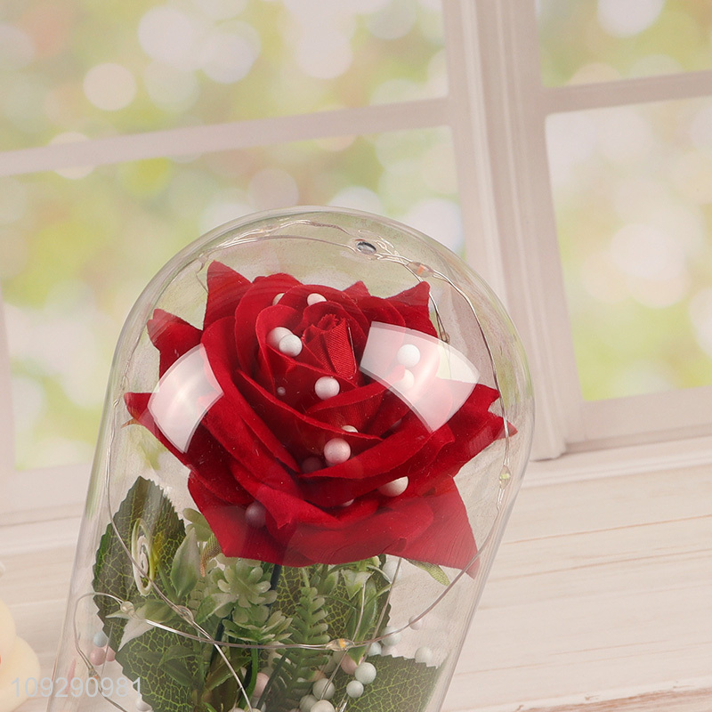 Yiwu market rose flower tabletop ornament for Valentine's Day gift
