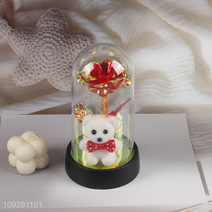 China wholesale bear ornament Valentine's Day gift with lights
