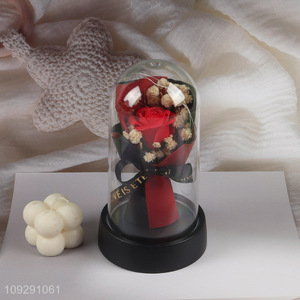 Good price rose flower ornament Valentine's Day gift with lights
