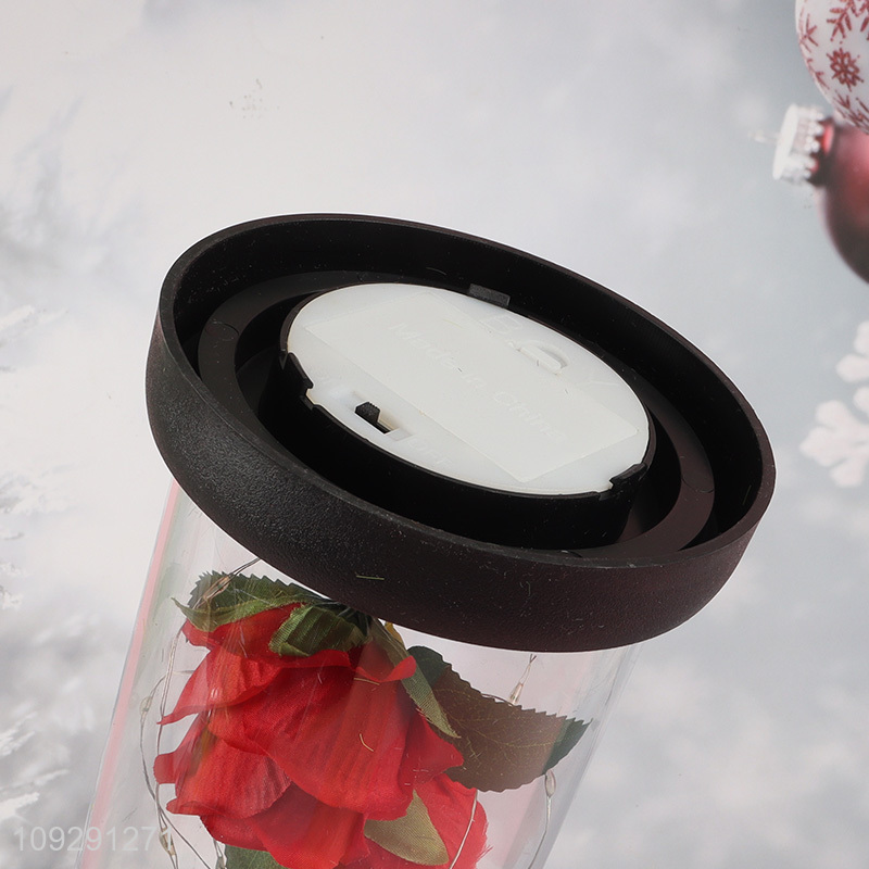 Factory supply rose flower ornament lights Valentine's Day gift