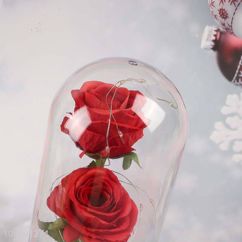 Factory supply rose flower ornament lights Valentine's Day gift