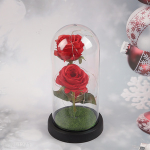 Factory supply rose flower ornament lights Valentine's Day gift