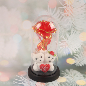 Good selling bear ornament lights Valentine's Day gift with cover