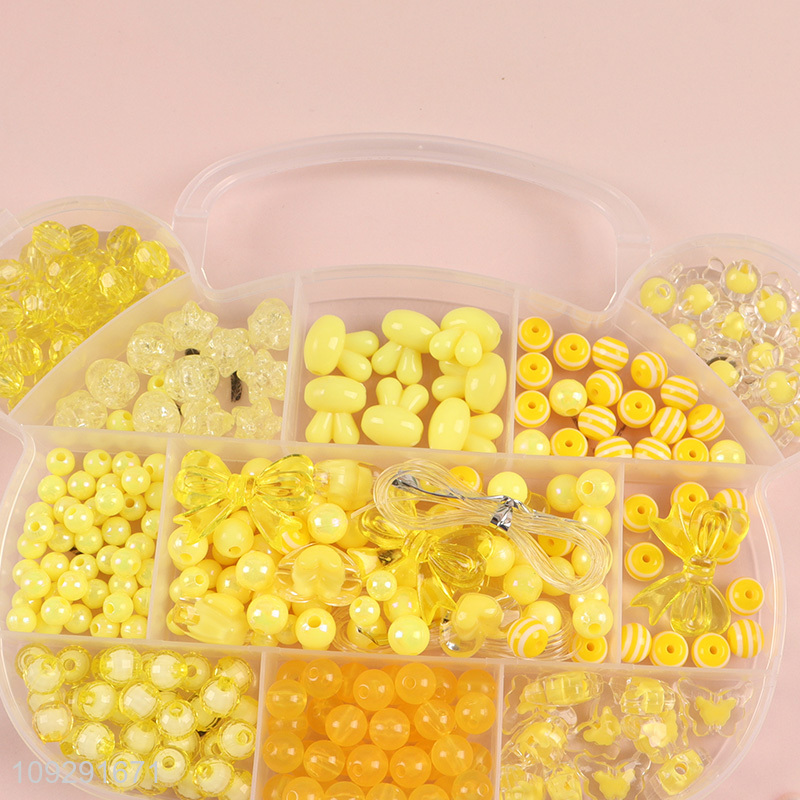 China factory yellow diy jewelry toys bead toys for kids